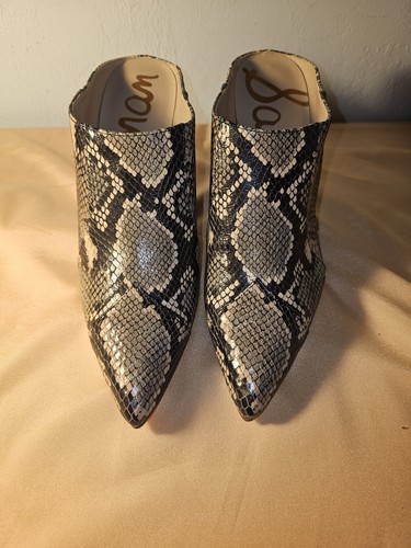 Sam Edelman Reverie 2 Python Snake Ankle Boot Block Heel Pointed Toe Mule 8.5 - Picture 2 of 12