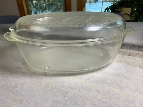 Rare Antique Vintage Mid Century Modern MCM Glass Turkey Pot Dutch Oven Roaster - Picture 8 of 15
