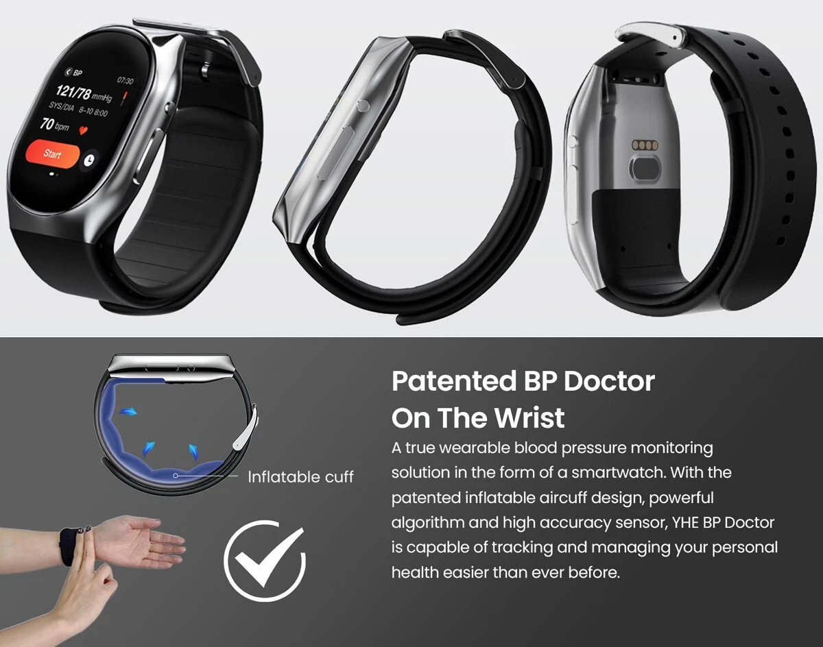 YHE BP Doctor PRO Smartwatch Blood Pressure Monitor - and so much more