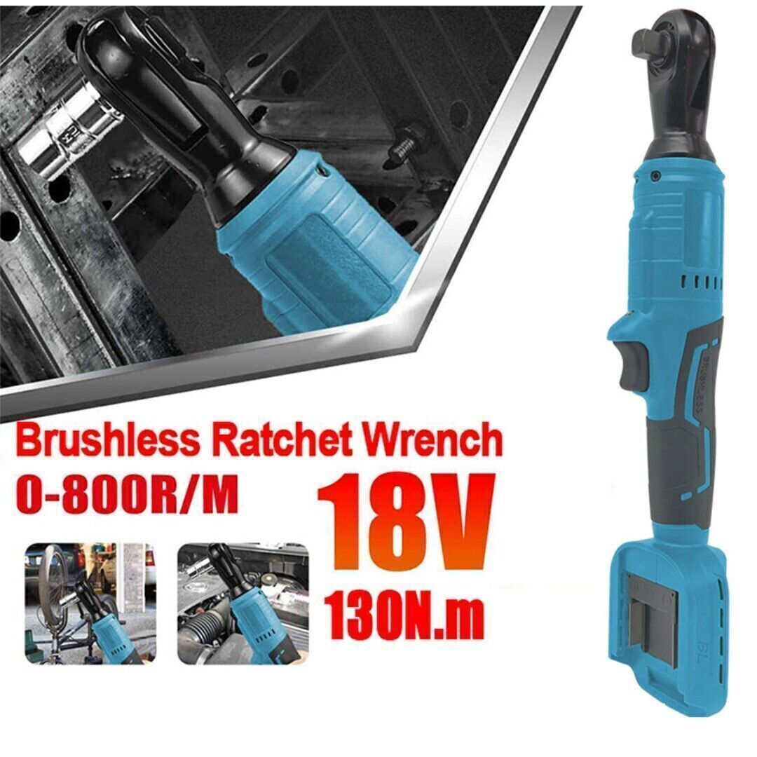 Electric Cordless Ratchet Wrench 130Nm 1/2in Right Angle For