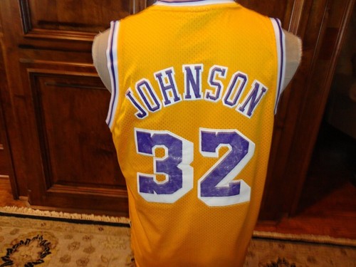 Vtg Adidas Hardwood Classics Sewn Los Angeles Lakers #32 Magic Johnson Jersey M - Picture 4 of 10