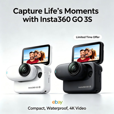 Insta360 GO 3S - 128GB 4K Tiny Portable Vlogging Camera 140 Min Battery Life