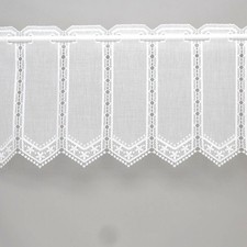 Scheibengardine bestickt natur mit Muster 155cm-34cm hoch