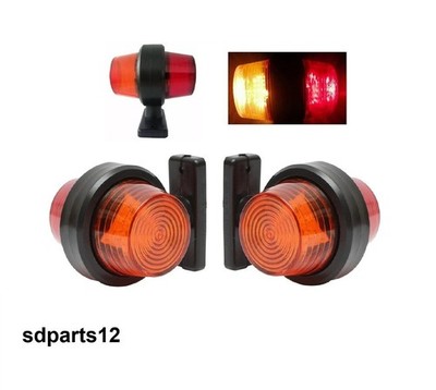 2x LED Rot/Orange 12V-24V Seite Heck Positionsleuchten für Bus Fahrwerk Anhänger
