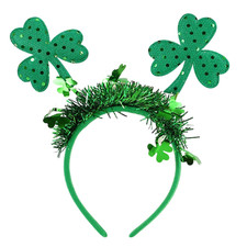 St Patricks Day Headband Sequins Shamrock Hair Band Green Clover Hair Hoop Hair