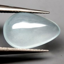 3.04Ct. Natural Aquamarine Ocean Blue Pear Cabochon Unheated Brazil Ravishing