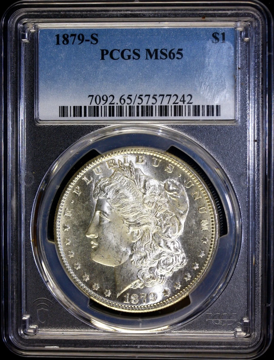 PCGS Certified MS 65 Graded 1879 Year Morgan US Dollars (1878-1921