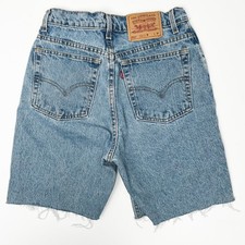 VTG Levi's 521 Womens Denim shorts cutoff High Rise 10 Med 28" Made in USA 90's