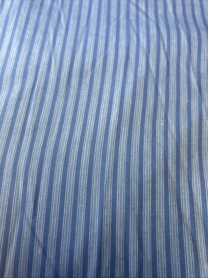 Camisa de vestir Covington para hombre manga corta talla XXL azul a rayas abotonadas Foto 4 de 4