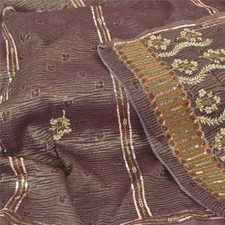 Sanskriti Vintage Purple Indian Dupatta Tissue Hand Beaded Woven Sequins Stole