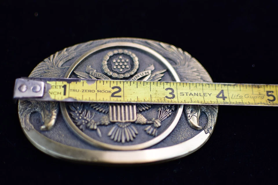 vintage Baron solid brass US Army seal belt buckle - Image 3 of 3