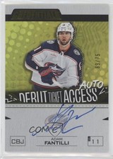 2023-24 Credentials Debut Ticket Access Yellow 69/75 Adam Fantilli Auto dk8