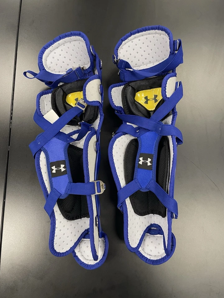 安德玛棒球护腿捕手/Umpire成人蓝色护腿 — 第 2/4 张图片