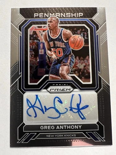 2022-23 Panini Prizm Greg Anthony Penmanship Auto #PNM-GAN New York Knicks UNLV
