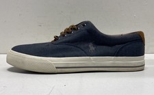 Polo Ralph Lauren Vaughn marineblau Fischgrätmuster niedrige Turnschuhe Herren Größe 9