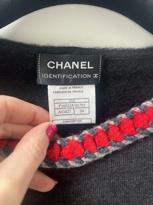 Chanel Identification Dark Grey Cashmere Jumper Size 34 | eBay