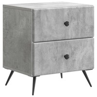 Nachttisch Betongrau Holzwerkstoff 43 X 34,5 X 47,5 Cm