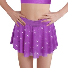 Kids Girls Skirts Jazz Dress Glittery Dancewear Ballet Sparkly Competition Golf