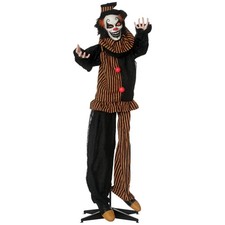 Halloween Animated Lifesize Talking Circus Clown Prop Light Up Eyes - 170cm