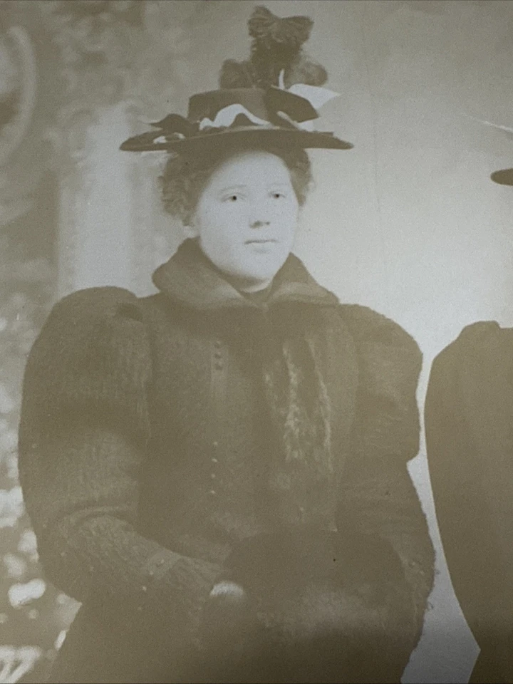 GRAND RAPIDS WISCONSIN Antique Cabinet Card Photo 1890s COATS Hats Muffs Women - Image 4 of 4