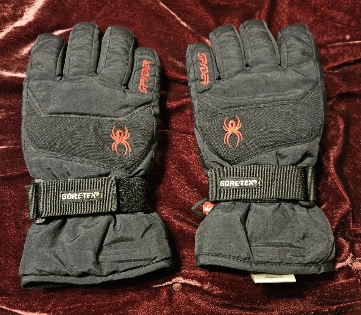 Spyder Gore-tex Insulated Black Ski Gloves Size Large Kids Waterproof