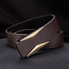 Classic Belt Genuine Leather Metal Buckle Men Business Jeans Waist Wear Belts