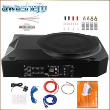 10" 1000W Untersitz-Aktiv-Subwoofer + Kabelset Auto Verstärker Lautsprecher 2.8Ω