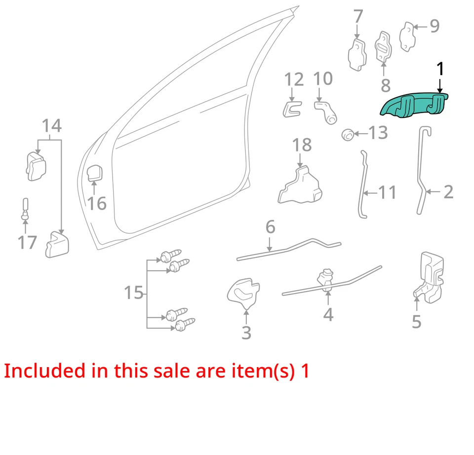 1995-2005 CHEVROLET PONTIAC CAVALIER SUNFIRE HANDLE FRT S/D O/S 22620527 NEW OEM - Image 2 of 3