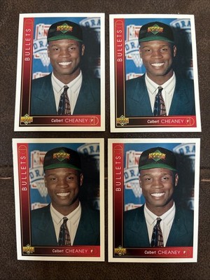 (4) 1993-94 UPPER DECK #164 CALBERT CHEANEY BULLETS RC Rookie Basketball Cards!