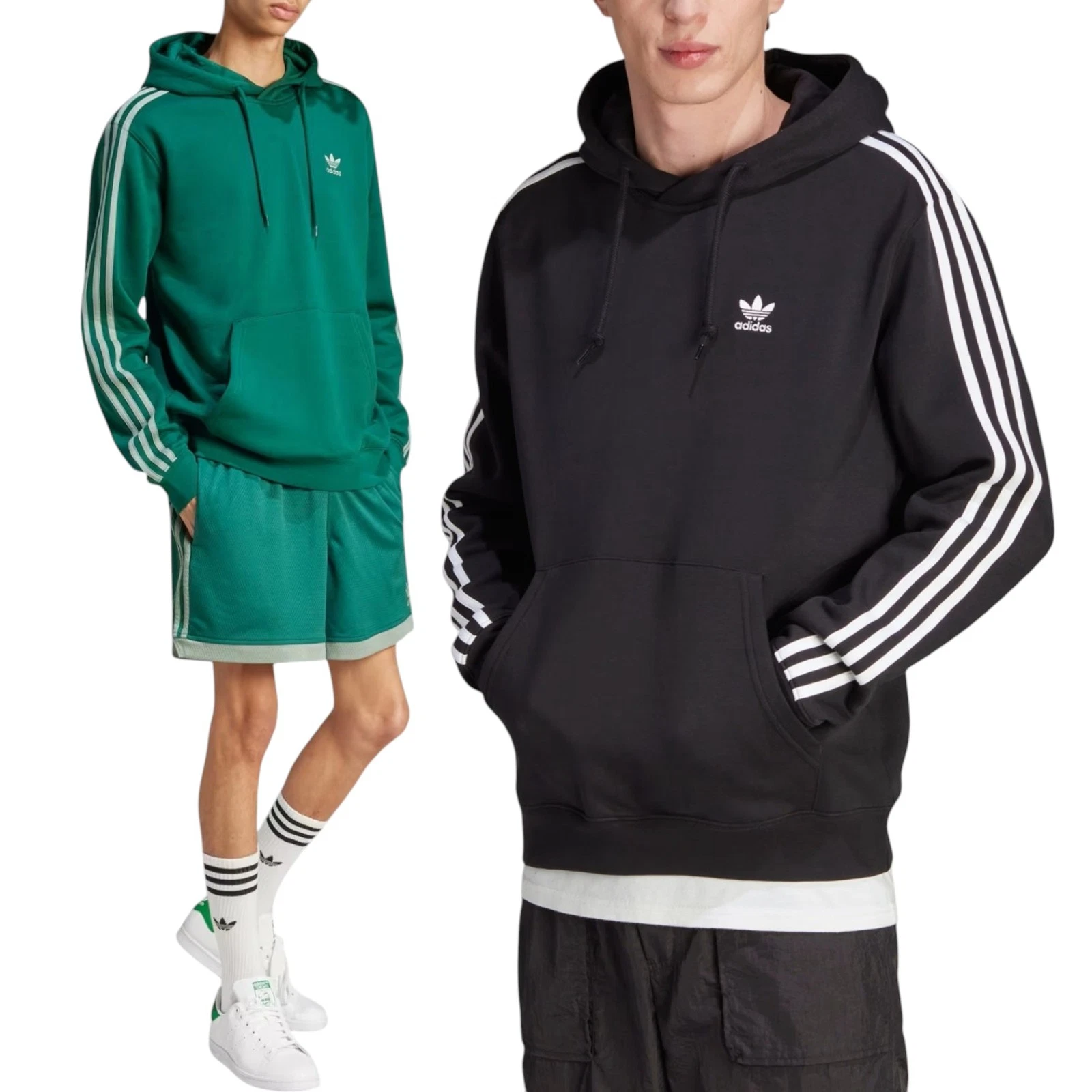 ADIDAS Originals 3-Stripes Mens Hoodies Pullover Hooded Sweatshirt Fleece Top