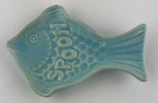Morton Blue Ceramic Fish Spoon Rest Made In USA Vintage READ