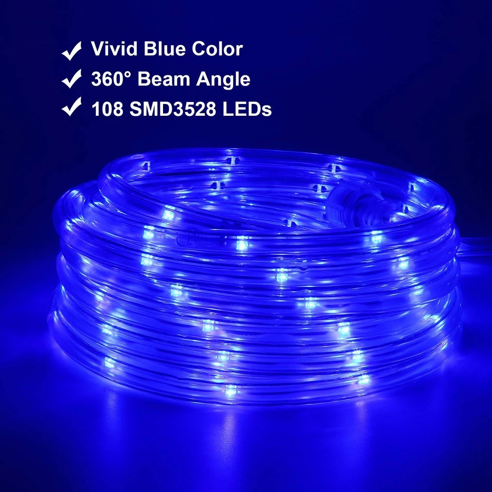 Blue LED Lights, 16ft Rope Lights, Connectable and Flexible Blue Strip Lighti... - Image 2 of 4