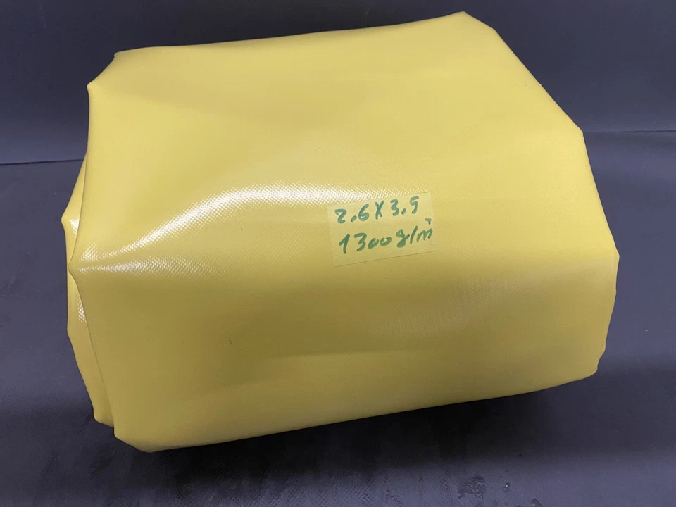 PLANEN ZENTRUM Abdeckplane PVC LKW Plane Gewebeplane 2,6 x 3,5 m Gelb ca. 1300g/m²- B-Ware