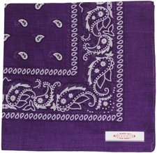 Paisley One Dozen Cowboy Bandanas Dark Purple 22 X 22 in, 12-Pack 