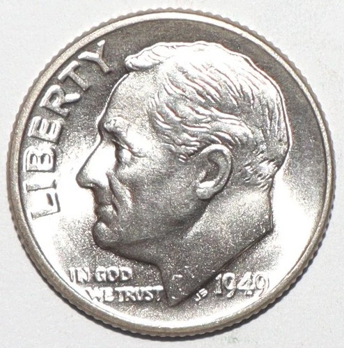 1949 D Roosevelt Dime CHOICE BU FT FULL TORCH (T207)