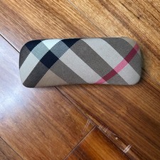Burberry Nova Check Hard Glasses Case Tan Plaid Eyeglass Sunglasses Protector