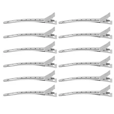 12pcs Duckbill Clip Stainless Steel Home Salon Portable Hair Sectioning Clip MUF