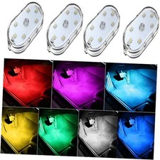 4Pcs Wireless LED Lights for Car Interior,7 Colors Ambient Lighting Car