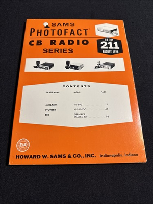 #ad SAMS Photofact CB Radio Series Manual CB 211 August 1978 $7.99
