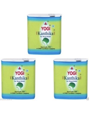3x Yogi Kanthika Pillen zur Halslinderung, Ayurveda Pillen 140x3Pillen Zucker...