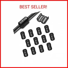 EMI RFI Noise Filter Cable Ring, Roctee 12 Pcs Ferrite Choke Snap On Noise Suppr