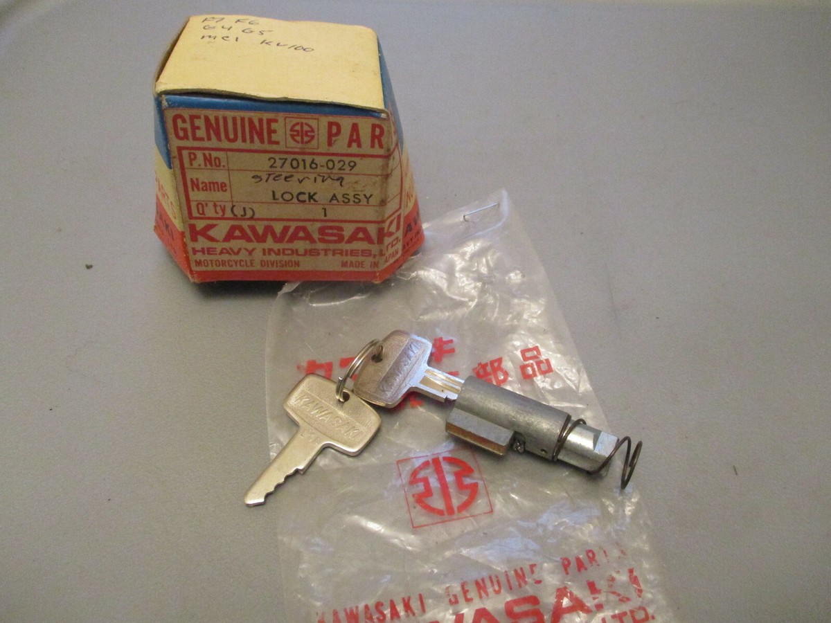 NOS Kawasaki OEM Steering Lock Assembly Keys#270 1973-1975 MC1