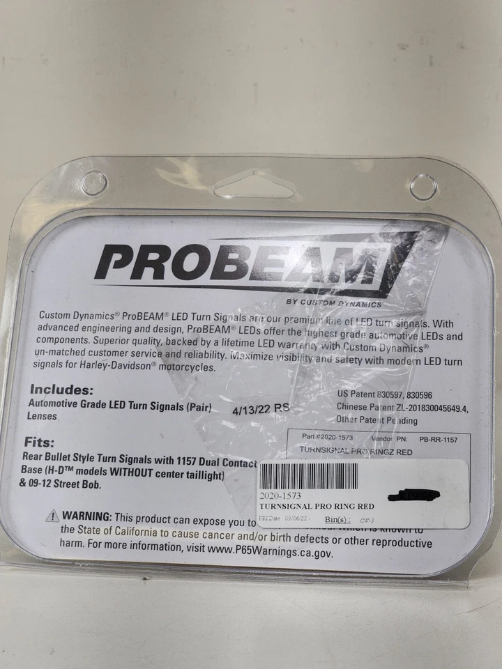 Señales de giro LED rojas ProBEAM 1157 Harley 2018-2021 Softail Fat Bob 114 FXFBS Foto 3 de 3