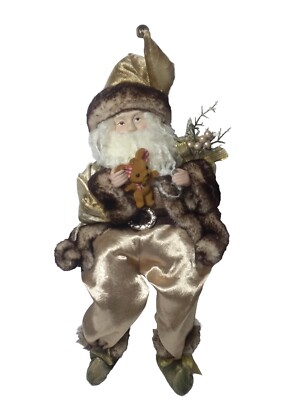 Christmas Santa Poseable Shelf Sitter/Standing Figure Carrying Holiday Presents 