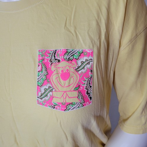 Hanna Barbera Pink Paisley Yogi Bear Yellow Short Sleeve T-Shirt Size 2XL - Picture 5 of 7
