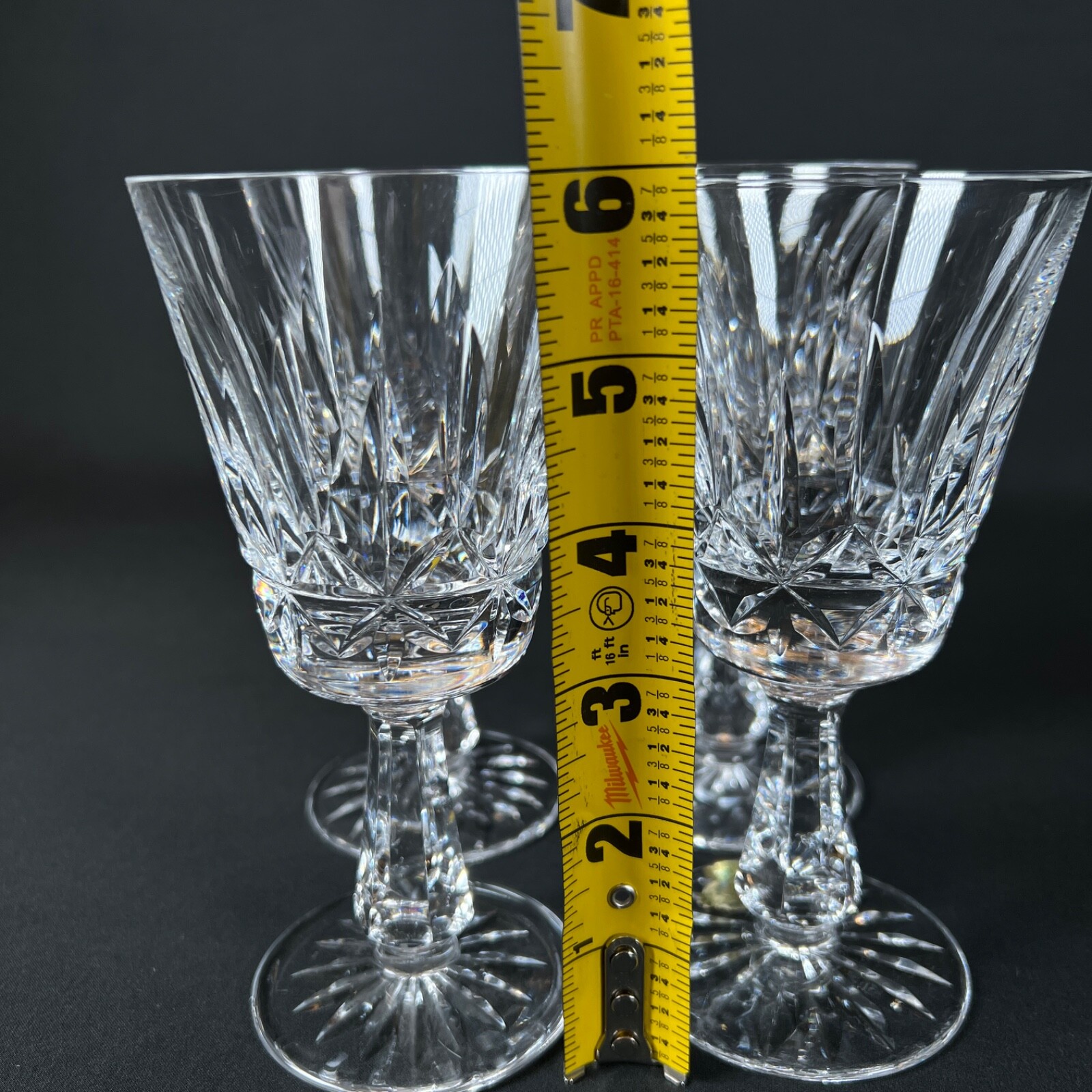 4 Vintage Waterford Crystal Rosslare 6" Clear Wine Glasses cup mug home decor