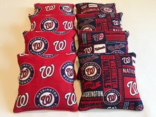 WASHINGTON NATIONALS CORNHOLE BEAN BAGS SET OF 8 TOP QUALITY TOSS GAME