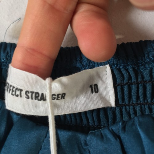 NEW Perfect Stranger slip dress womens size 10 teal status satin 106786 - Picture 5 of 12