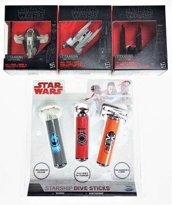 Star Wars NEW Mixed Lot Dive Sticks 3 Titanium Figurine Toy Action Figures 