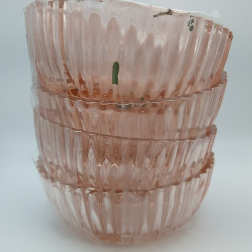 4 Depression Era Pink Glass Queen Mary by Hocking Small Fruit Dessert Bowl 4.5" - Picture 13 of 13